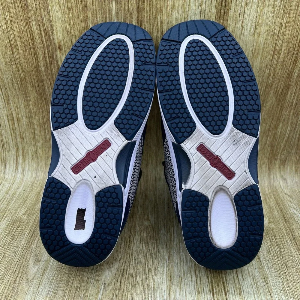 Orthofeet Edgewater Sneakers Men's Size 9.5 Wide 4E Blue Walking Shoes 616